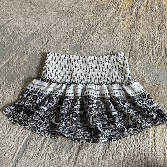 Express skorts pull on elastic waist black floral Aztec print pleated mini XS - Picture 5 of 10